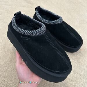 Koolaburra By Ugg Burree Platform Suede Sherpa Lined Clog Slippers Size 9